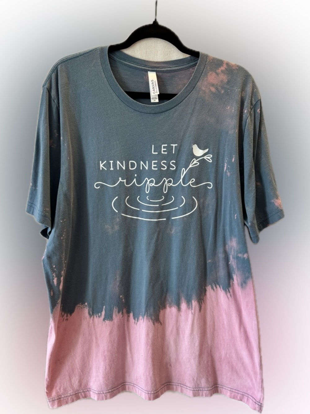 Let Kindness Ripple Bleached Bella Canvas 2XL Tee